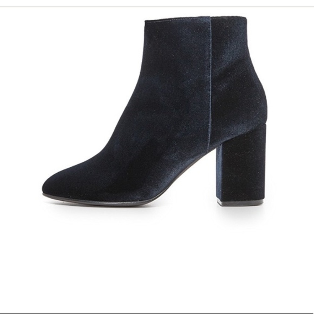Club Monaco Zadie Dark Navy Velvet Heeled Booties